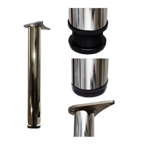 GTV 1 x 710mm Adjustable Chrome Breakfast Bar Worktop Support Table Leg 60mm Diameter 1