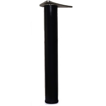 710mm Adjustable Black Breakfast Bar Leg (60mm Diameter) – Steel Tube, Aluminium Mounting Plate, Fixings Included