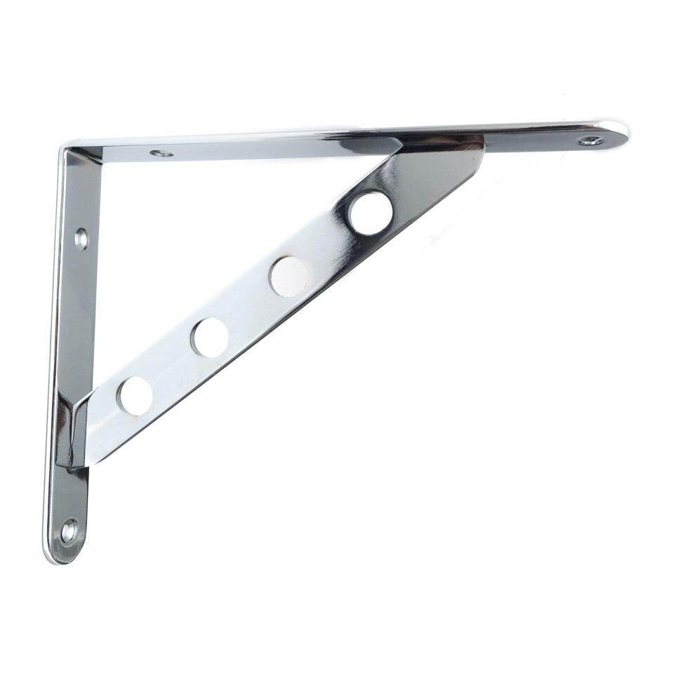 Pair High Quality Chrome Fixed Shelf Brackets Supports With Fixings 024