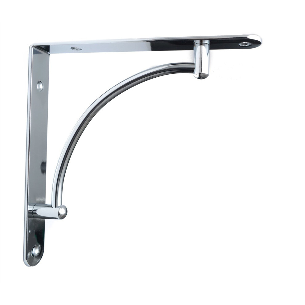 Pair High Quality Chrome Fixed Shelf Brackets Supports With Fixings 025