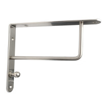 Pair High Quality Brushed Chrome Fixed Shelf Brackets Supports With Fixings 026