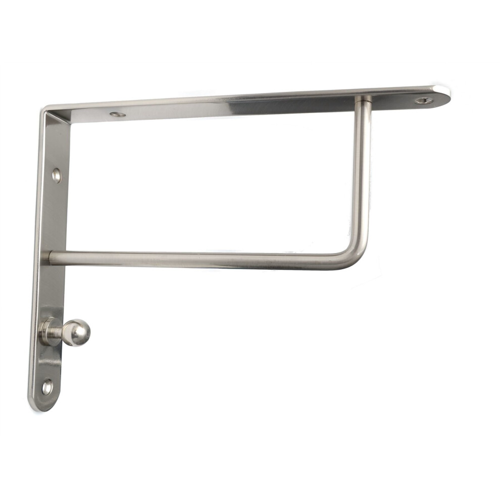 Pair High Quality Brushed Chrome Fixed Shelf Brackets Supports With Fixings 026