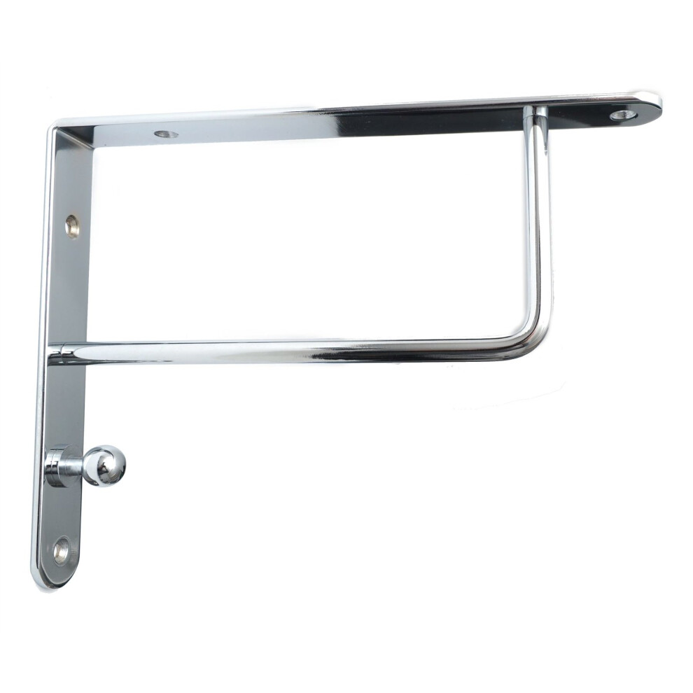 Pair High Quality Chrome Fixed Shelf Brackets Supports With Fixings 026