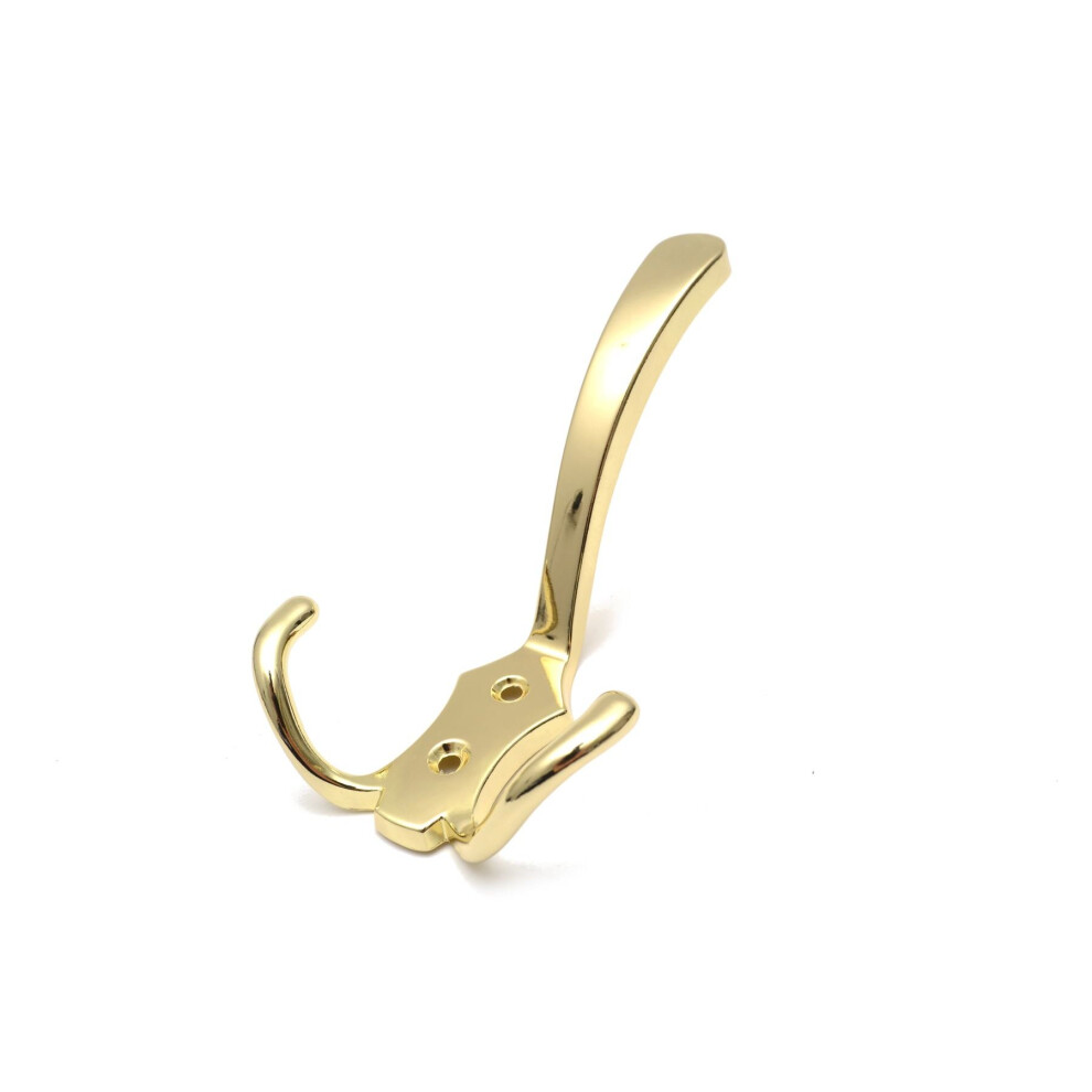 6 x Triple Hat Coat Hanger Hook Door Wall Bath Retro - Gold AK24