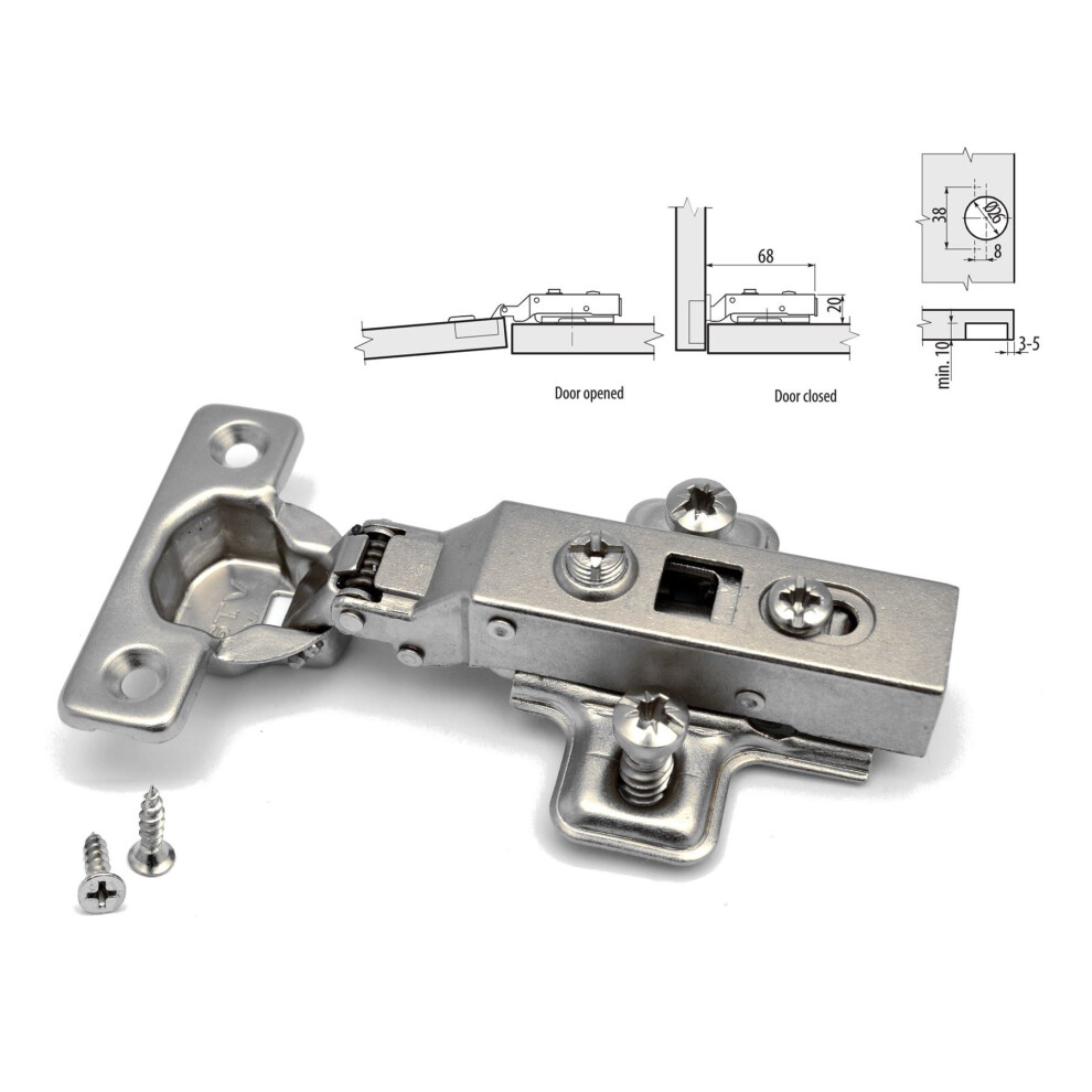 SOFT CLOSE WARDROBE CABINET DOOR HINGE 26 mm 110 DEGREE