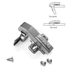 GTV angular 90° hydraulic clip-on ,soft close Wardrobe Door Hinge + EU Screws