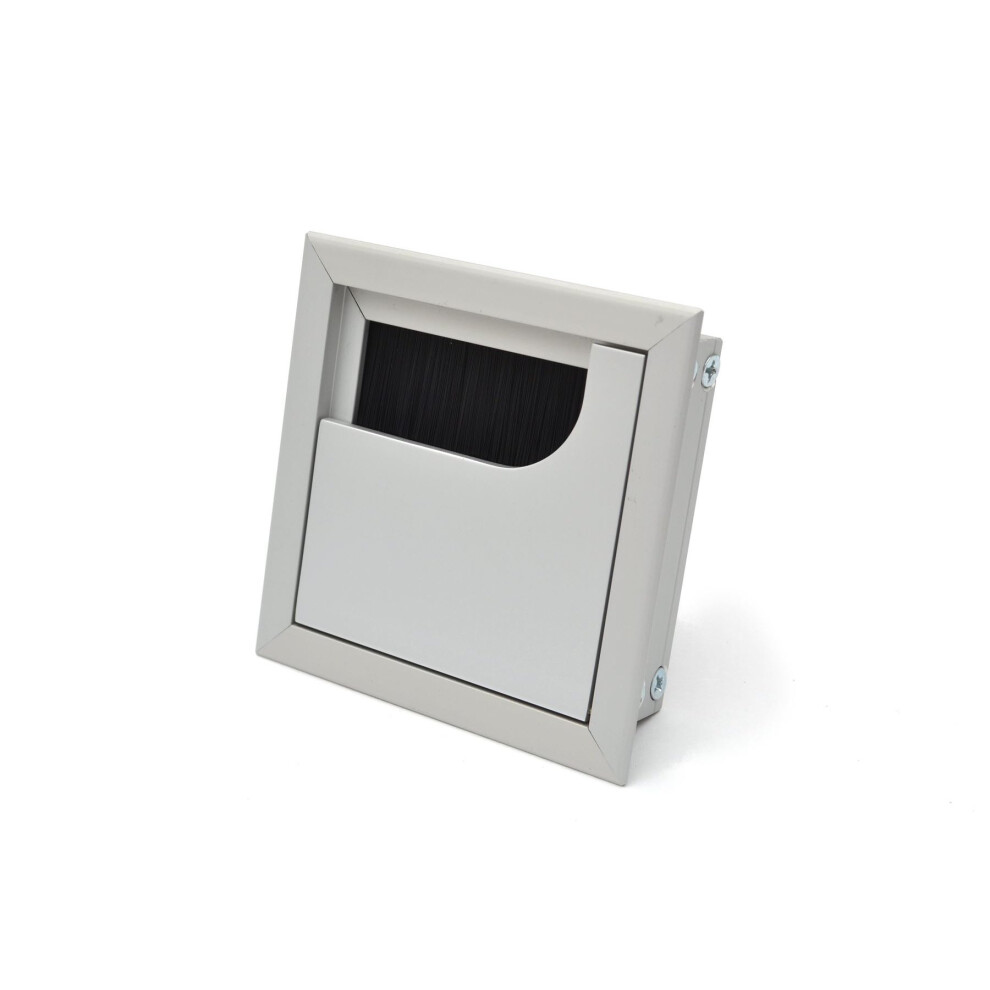 80 x 80 Aluminium Desk Cable Tidy Outlet Metal SQUARE CUBE GROMMET INSERT