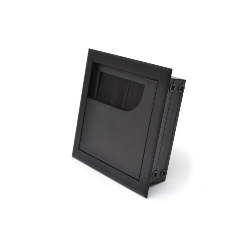 GTV 80 x 80 Black Desk Cable Tidy Outlet Metal SQUARE CUBE GROMMET INSERT