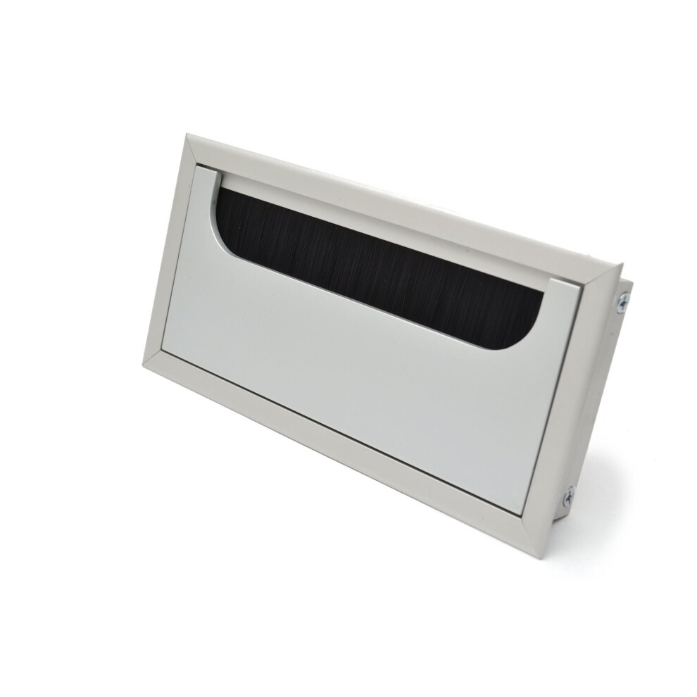 160 x 80 Aluminium Desk Cable Tidy Outlet Metal SQUARE CUBE GROMMET INSERT