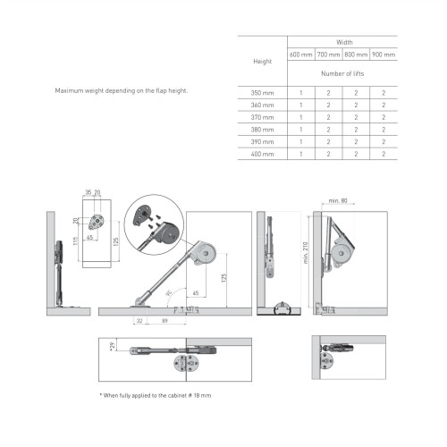 GTV Drop Down Hinges Fixings Brackets Cupboard Caravan Cabinet Door - long 2