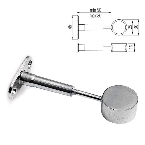GTV Adjustable Holder Drop Socket / Bracket / 2 way for 25mm Tube - Heavy Duty
