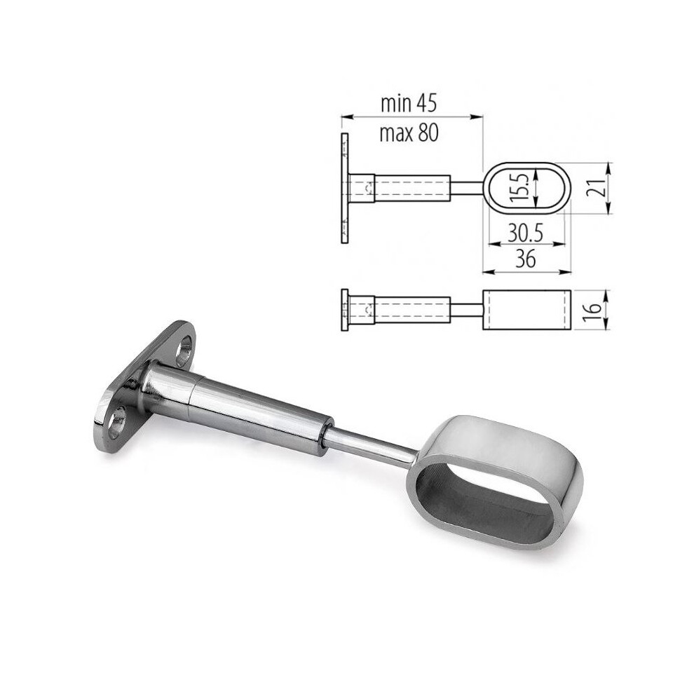 Adjustable Pole Sleeve Holder Drop Socket / Bracket for Oval Tube - Heavy Duty