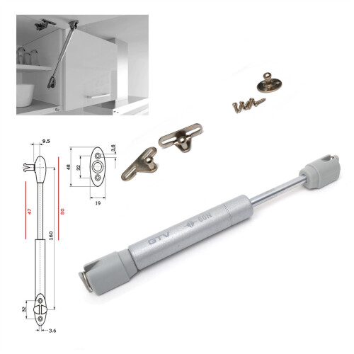 Cabinet door gas strut stay 60n 160mm soft close hinge gtv on onbuy