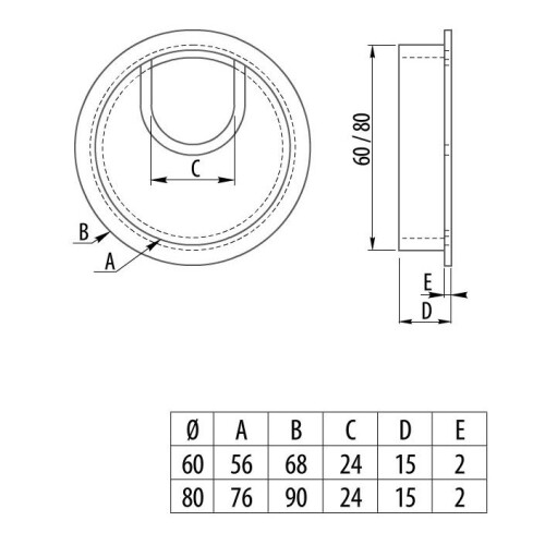 80mm Computer Metal Grommet Desk Table Cable Tidy Wire Cover aluminium
