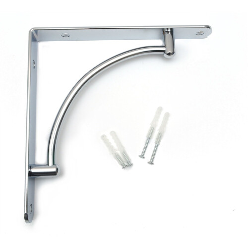 GTV One High Quality Chrome Fixed Shelf Brackets Supports With Fixings 025 2