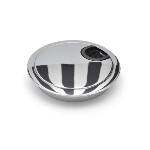 GTV 60mm Chrome Computer Wire Grommet | Metal Desk Cable Tidy