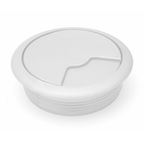GTV 60mm White PC Computer Desk Plastic Grommet Table Cable Tidy Wire Hole Cover