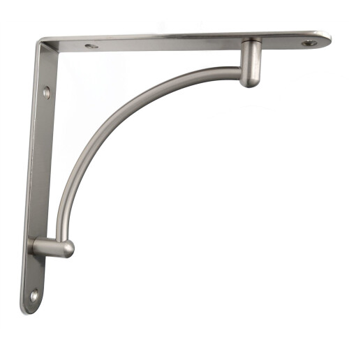 GTV One High Quality Brushed Chrome Fixed Shelf Bracket Supports With Fixings 025