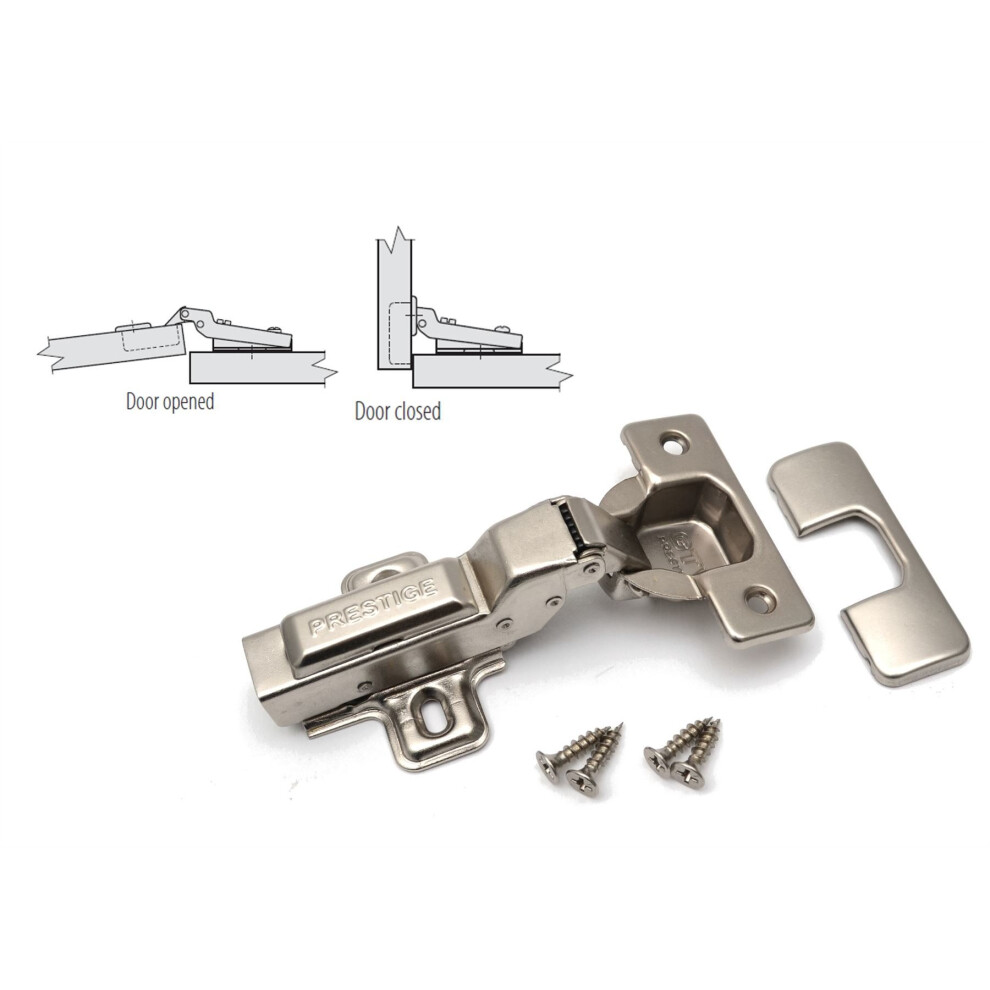 Gtv Soft Close Prestige 35Mm Half Overlay Kitchen Cabinet Door Hinge Plate & Screws