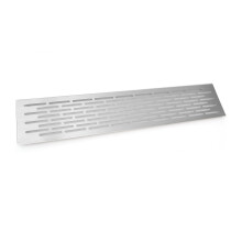 Brushed Chrome Vent Grill Kitchen Plinth / Worktop Heat 500 x 100 mm