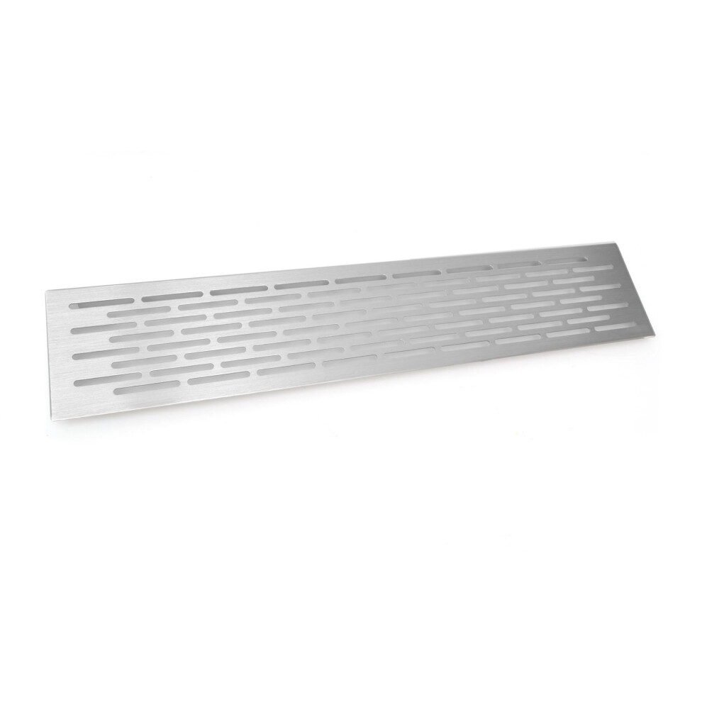 Brushed Chrome Vent Grill Kitchen Plinth / Worktop Heat  500 x 100 mm