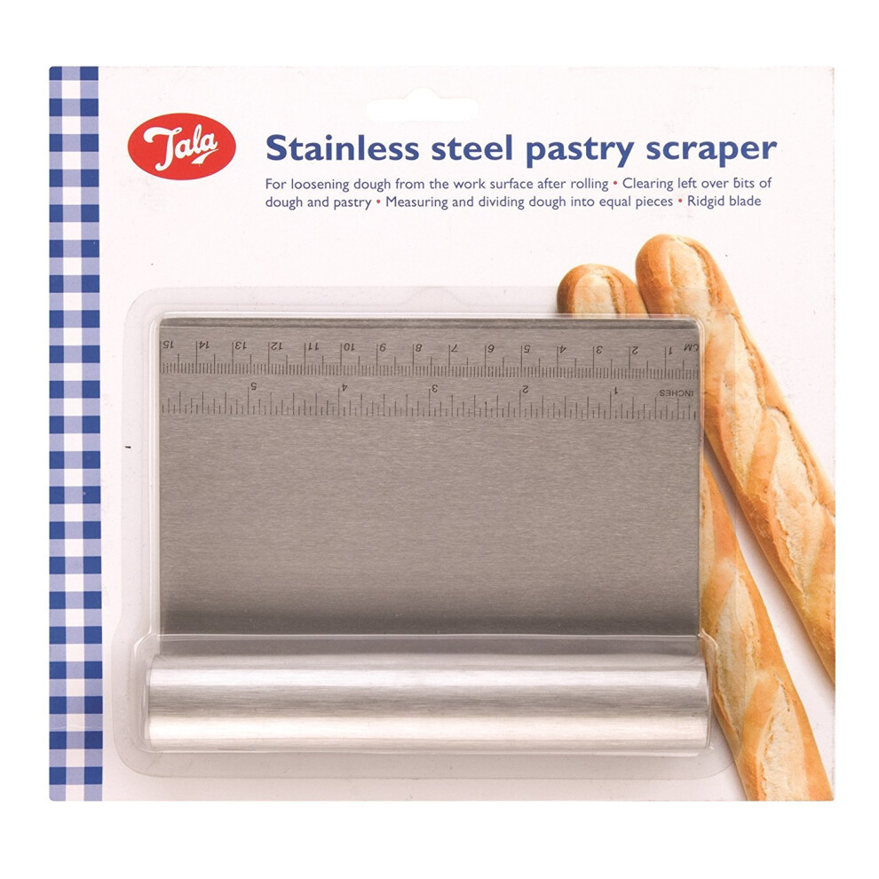 Tala Stainless Steel Pastry Scraper | Dough Cutting Tool With Measure