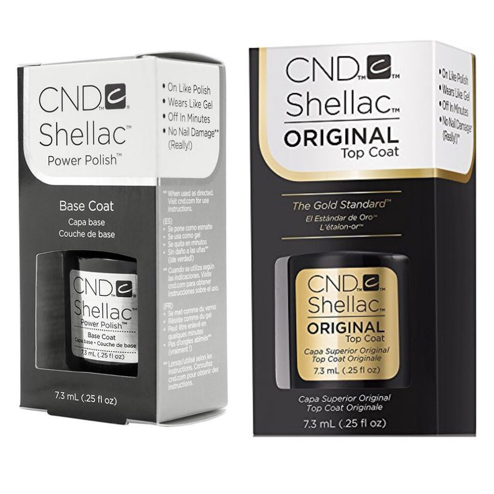 Cnd Shellac Power Polish Gel Uv Base & Top Coat 7.3Ml