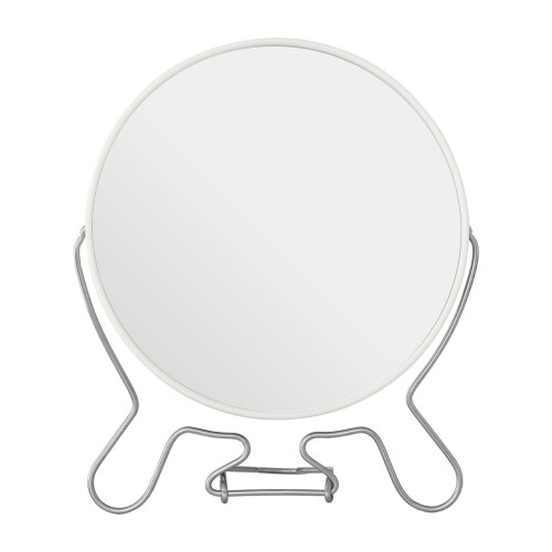 Premier Housewares White Metal Swivel Shaving Mirror With Double Magnification