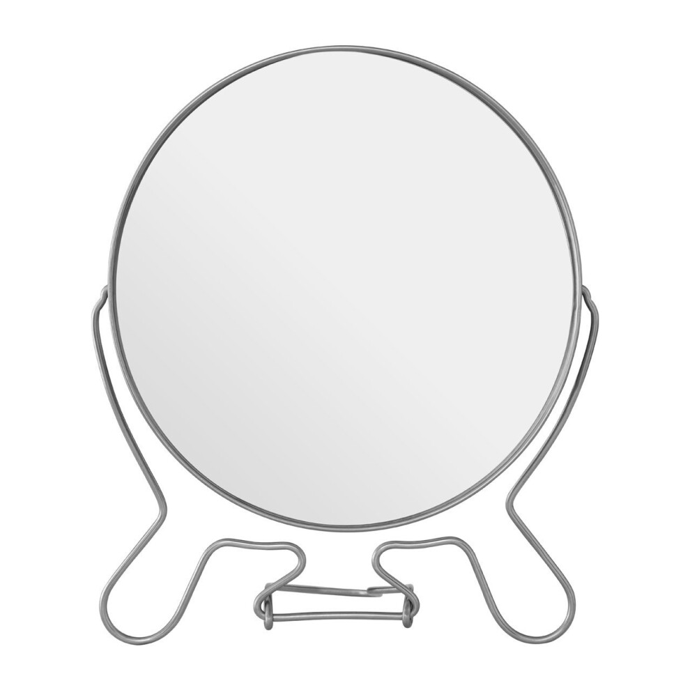 Silver Effect Swivel Shaving Mirror With Double Magnification