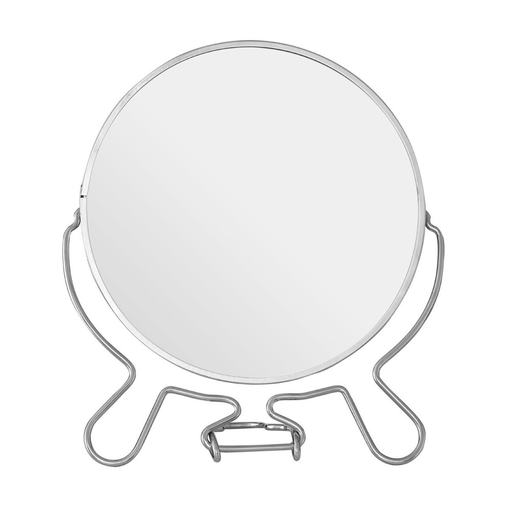 Silver Effect Shaving Mirror With Double Magnification