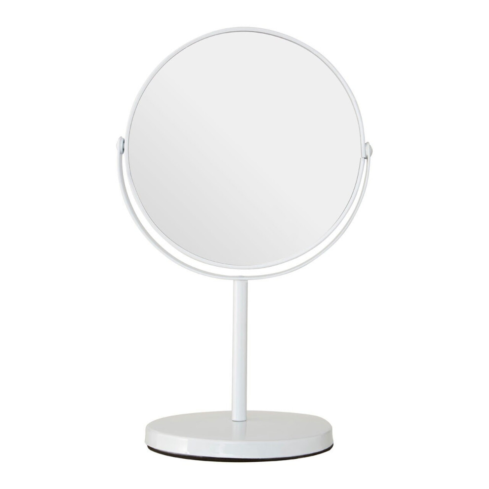 White Metal Pedestal Mirror | Magnifying Makeup Mirror