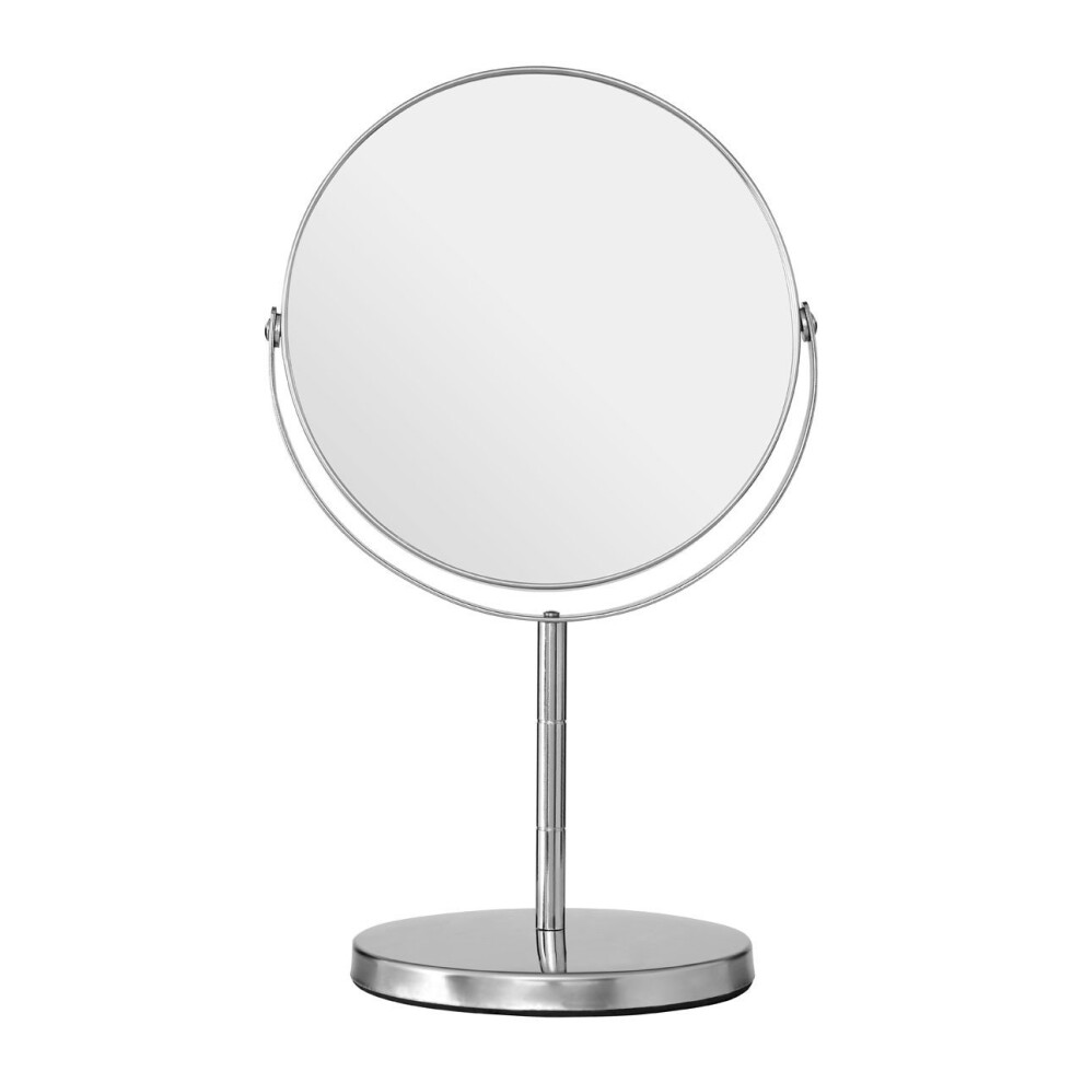 Silver Metal Adjustable Swivel Table Mirror