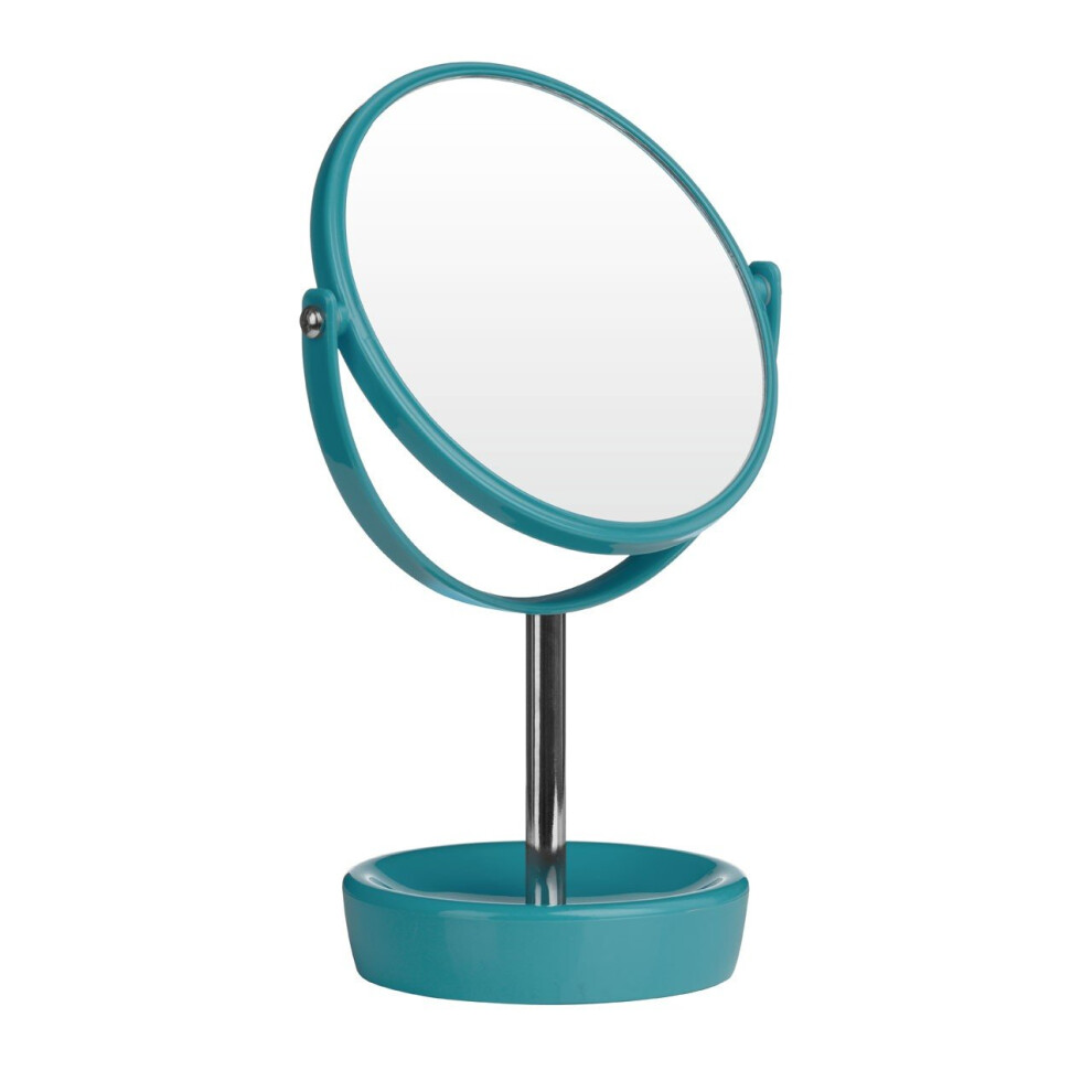 (Turquoise) Freestanding Round Table Mirror