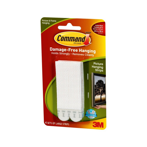 3M Command Large Picture Hanging Strips, 4 pairs