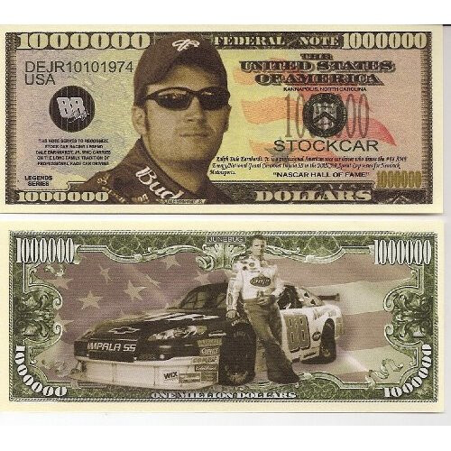 Dale Earnhardt Jr. $Εκατομμυρίων Δολαρίων$ Συλλεκτικό Χαρτονόμισμα
