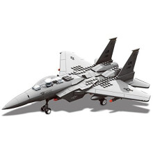 Top Race 271-Piece Interlocking F15 Fighter Jet Building Block Kit - Realistic Model