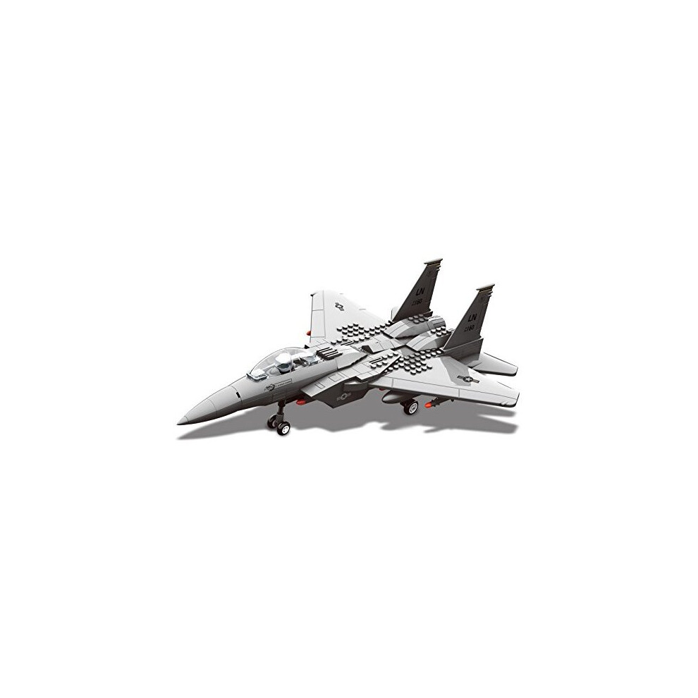 Top Race Interlocking Building F15 Fighter Jet Airplane Model Toy Kit Blocks Set