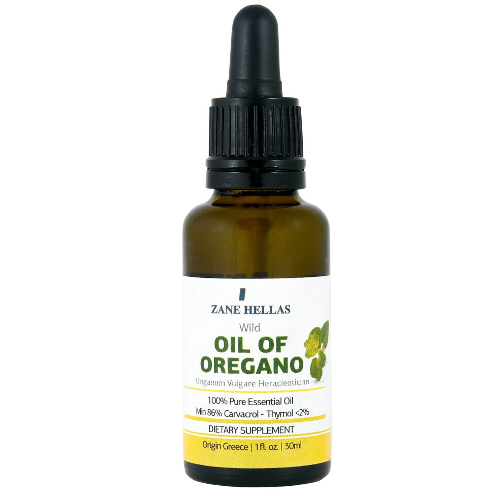 Zane Hellas Super 100 Undiluted. 100% Wild Pure Greek Essential Oil Of Oregano 1Fl.oz/30 Ml.