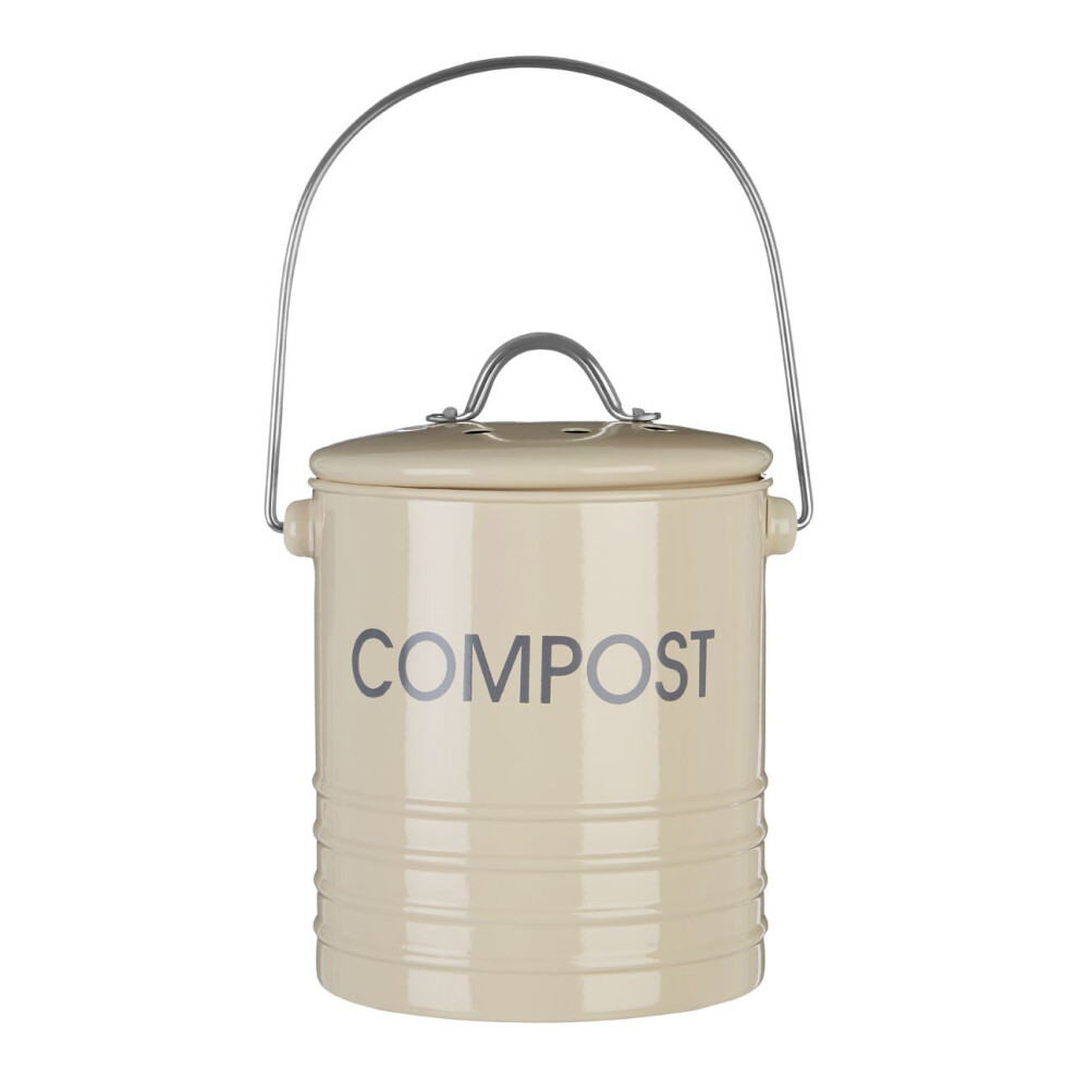 Premier Housewares (Cream) Compost Bin With Handle In 3 Different Colours Cream