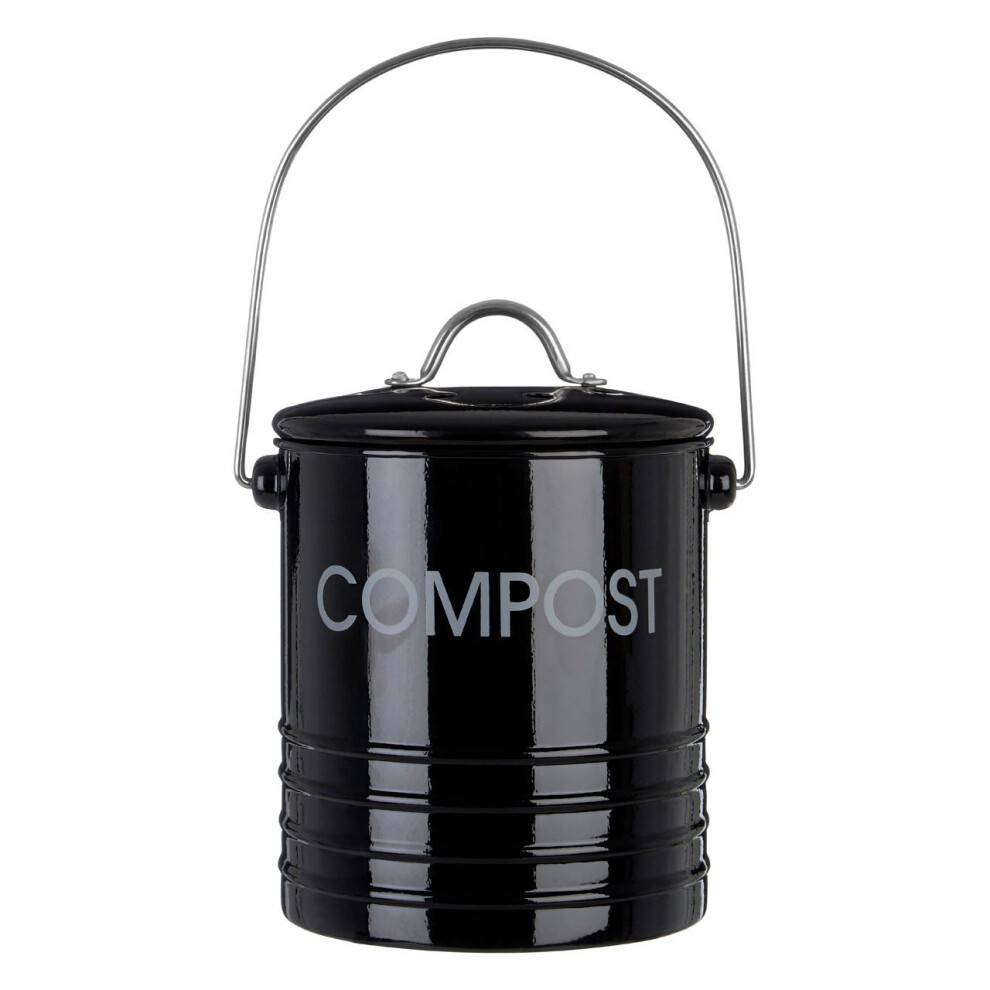 Premier Housewares (Black) Compost Bin With Handle In 3 Different Colours Black