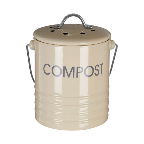 Premier Housewares (Cream) Compost Bin With Handle in 3 different Colours 1