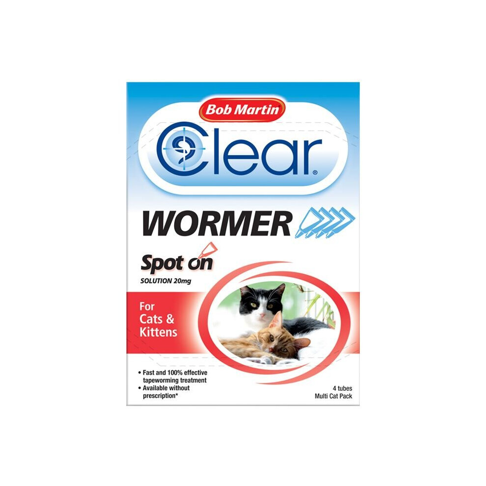 (24 Tubes) Bob Martin Wormer for Cats | Cat & Kitten Wormer