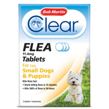 (Puppies & Small Dogs Under 11kg) Bob Martin Clear Cat & Dog Flea Tablets