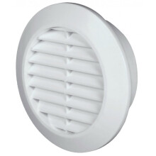 (White) 60mm Diameter Hole Round Door Air Vent Grille Woodwork Furniture