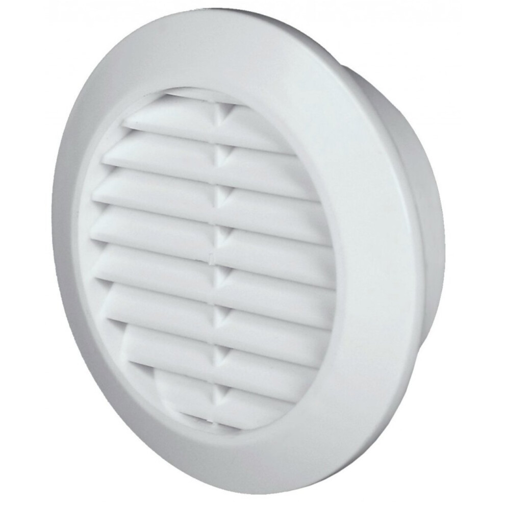 (White) 60mm Diameter Hole Round Door Air Vent Grille Woodwork Furniture