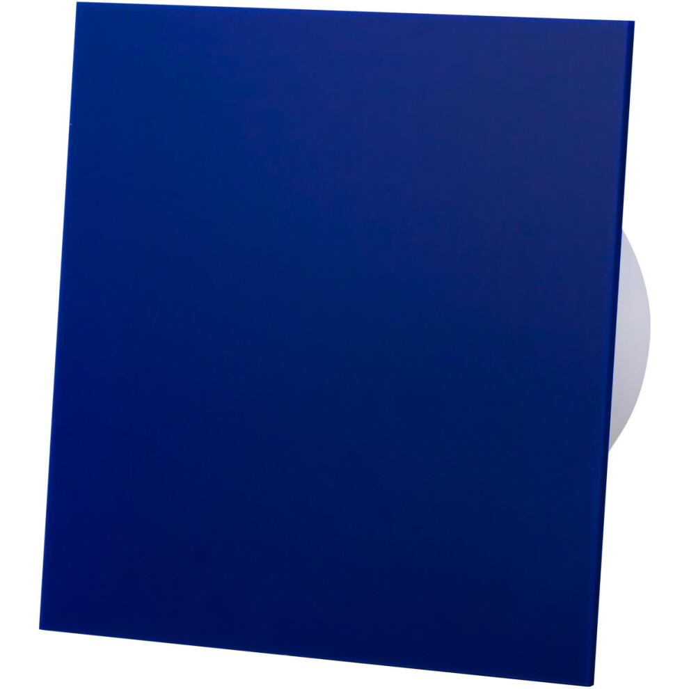 (Blue Acrylic Glass Front) Front Panel 100mm Standard Extractor Fan for Wall Ceiling Ventilation