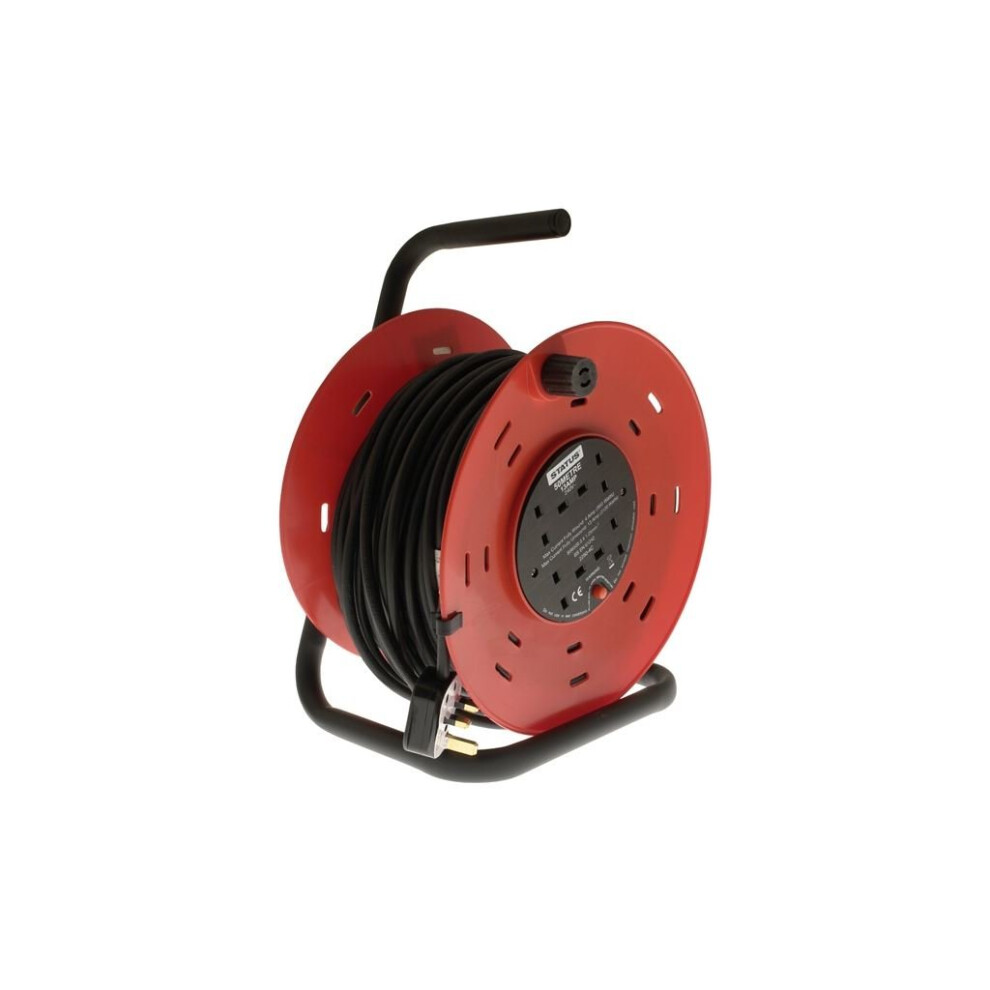 4 Way Open Frame Cable Reel - Red - 50m