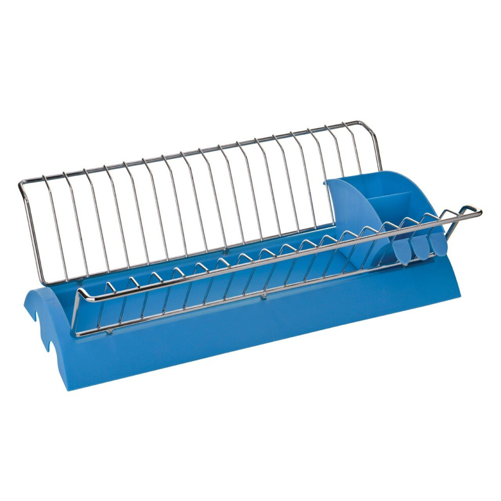 (Blue) Dish Drainer with Removable Cutlery Caddy