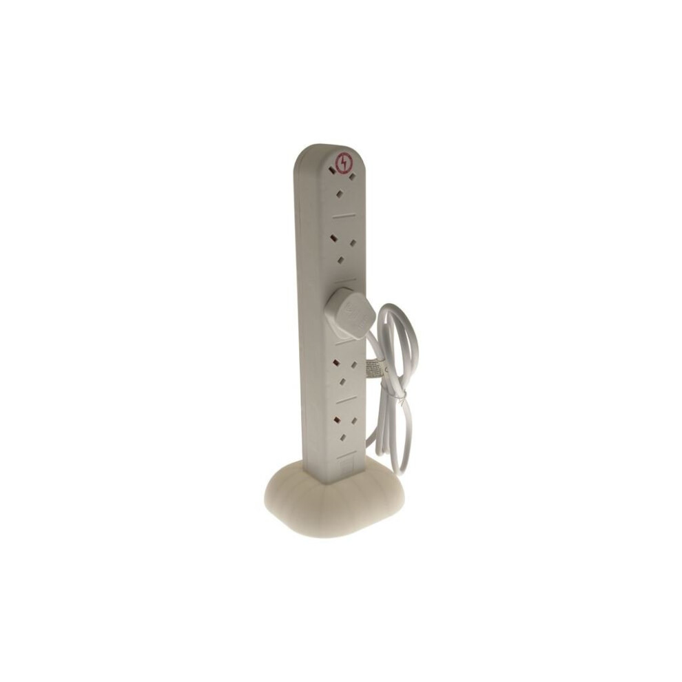 10 Way Tower Extension Socket - White - 2m