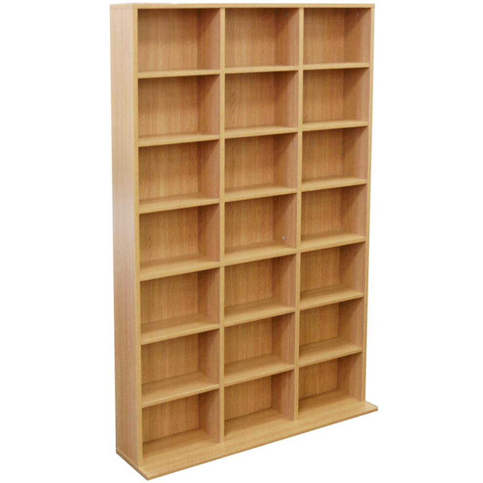 Pigeon Hole - 588 Cd / 378 Dvd Blu-ray Media Storage Shelf Unit - Beech